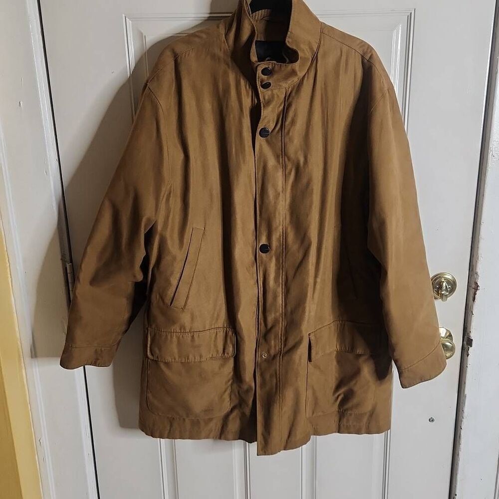 Jos. A Banks faux suede tan coat men's size M
